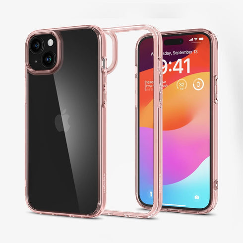 ACS07209 - iPhone 15 Series Ultra Hybrid Case in Natural Titanium showing the back